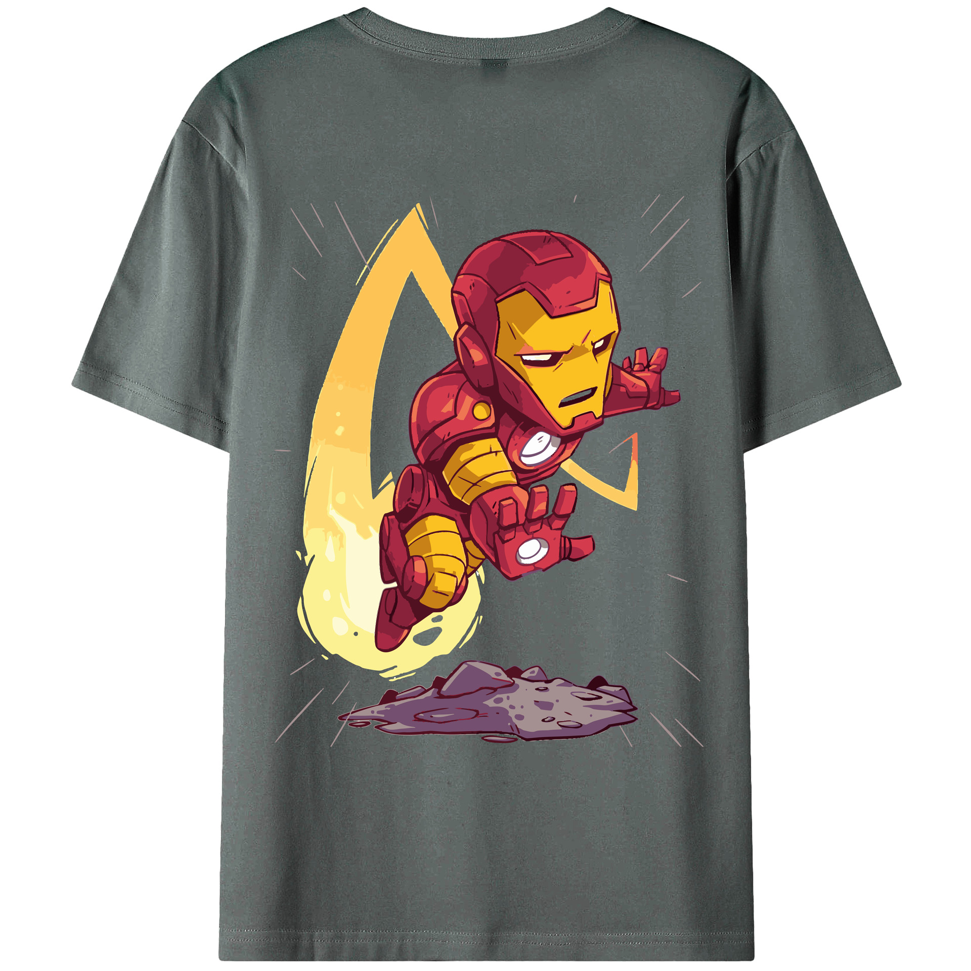 （画像用） アベンジャーズ The Avengers 綿100％ メンズ半袖Tシャツ（バックプリント） 通気性